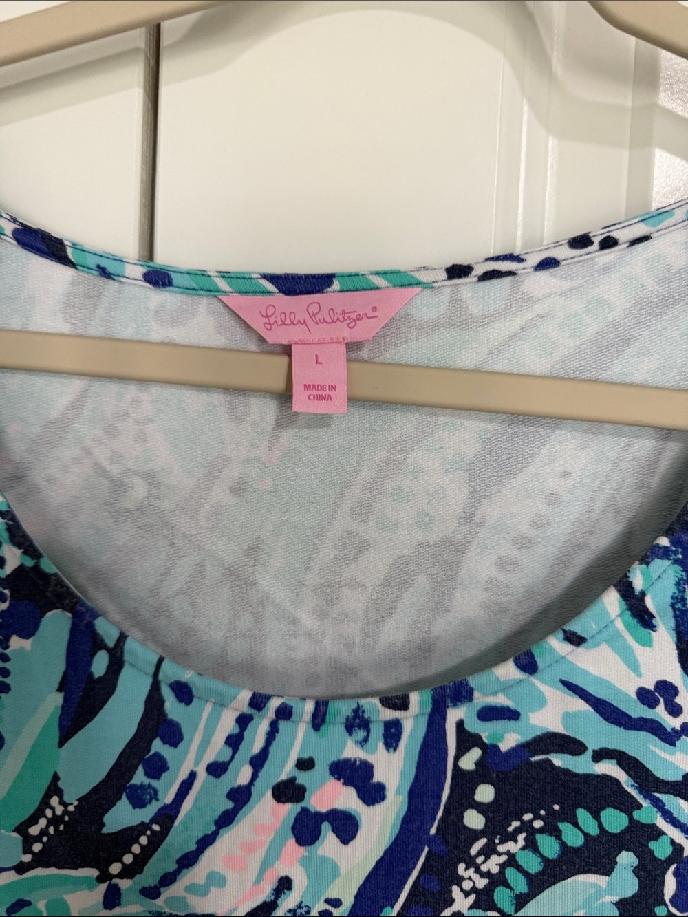 Lilly Pulitzer Turquoise, Navy & Pink Abstract Tank Dress